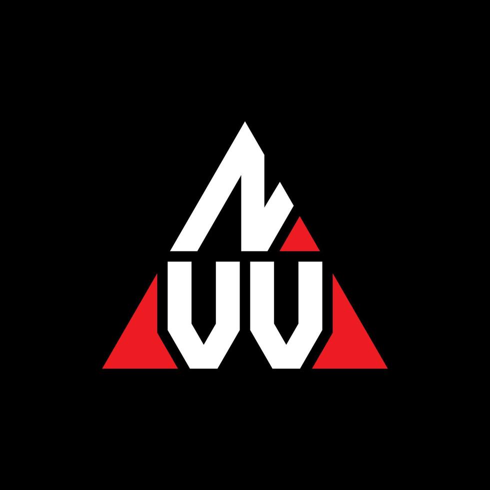design de logotipo de letra de triângulo nvv com forma de triângulo. monograma de design de logotipo de triângulo NVV. modelo de logotipo de vetor de triângulo nvv com cor vermelha. logotipo triangular nvv logotipo simples, elegante e luxuoso.