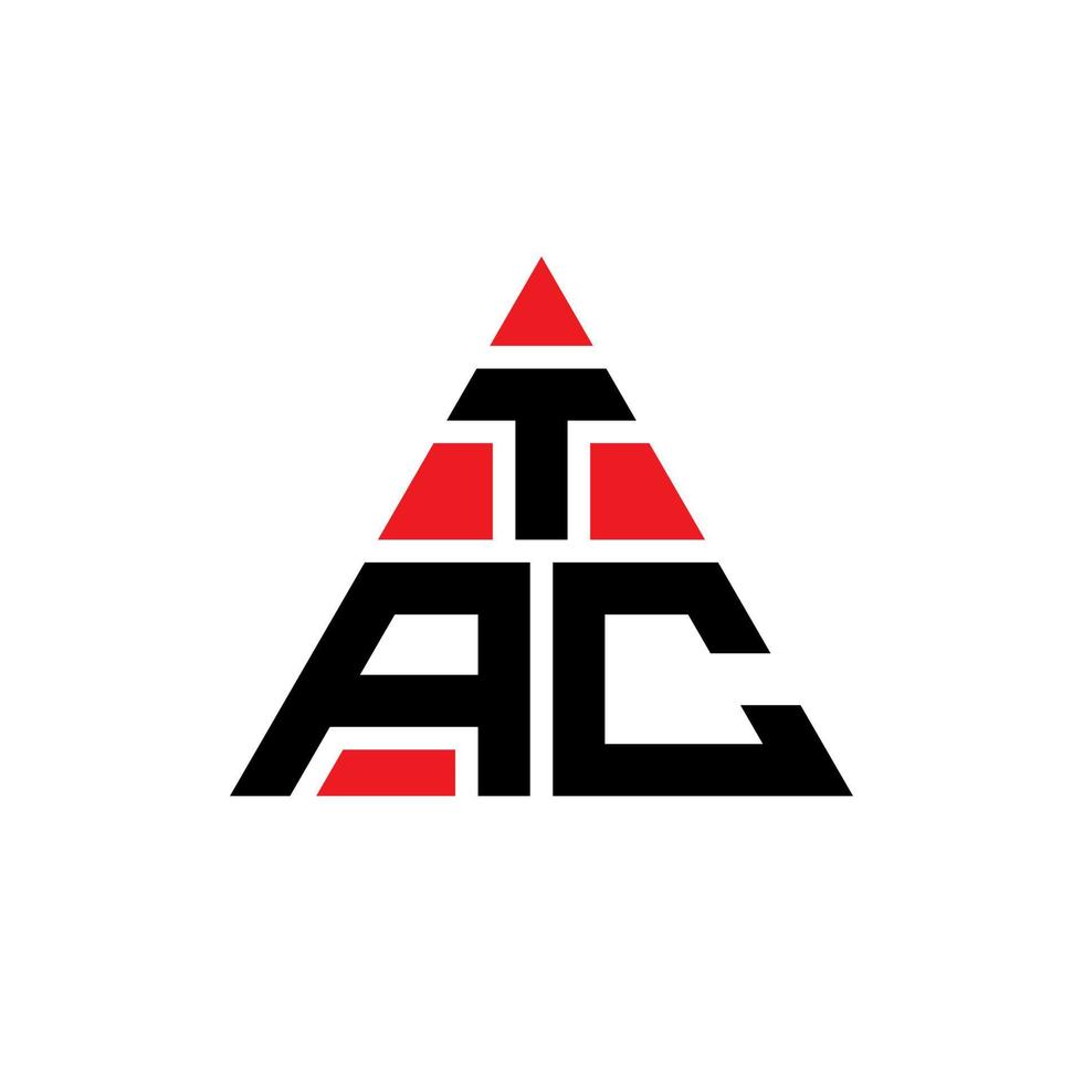 design de logotipo de letra de triângulo tac com forma de triângulo. monograma de design de logotipo de triângulo tac. modelo de logotipo de vetor de triângulo tac com cor vermelha. logotipo triangular tac logotipo simples, elegante e luxuoso.