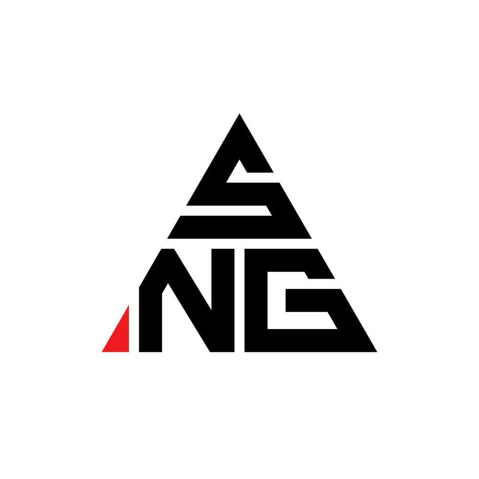 design de logotipo de letra triângulo sng com forma de triângulo. monograma de design de logotipo de triângulo sng. modelo de logotipo de vetor de triângulo sng com cor vermelha. sng logotipo triangular logotipo simples, elegante e luxuoso.