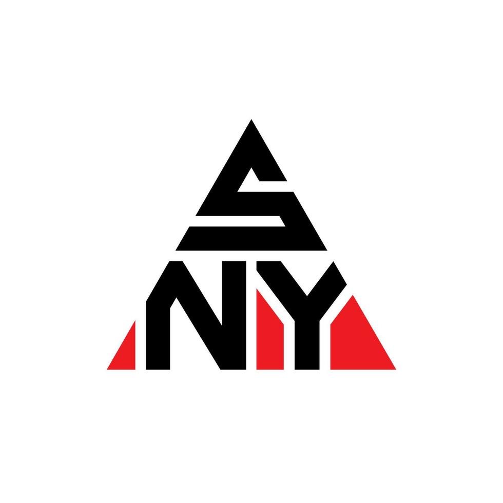 design de logotipo de letra triângulo sny com forma de triângulo. monograma de design de logotipo de triângulo sny. modelo de logotipo de vetor triângulo sny com cor vermelha. logotipo triangular sny logotipo simples, elegante e luxuoso.