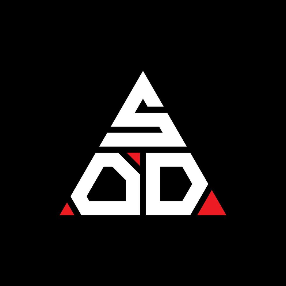 design de logotipo de letra de triângulo sod com forma de triângulo. monograma de design de logotipo de triângulo sod. modelo de logotipo de vetor de triângulo sod com cor vermelha. logotipo triangular sod logotipo simples, elegante e luxuoso.
