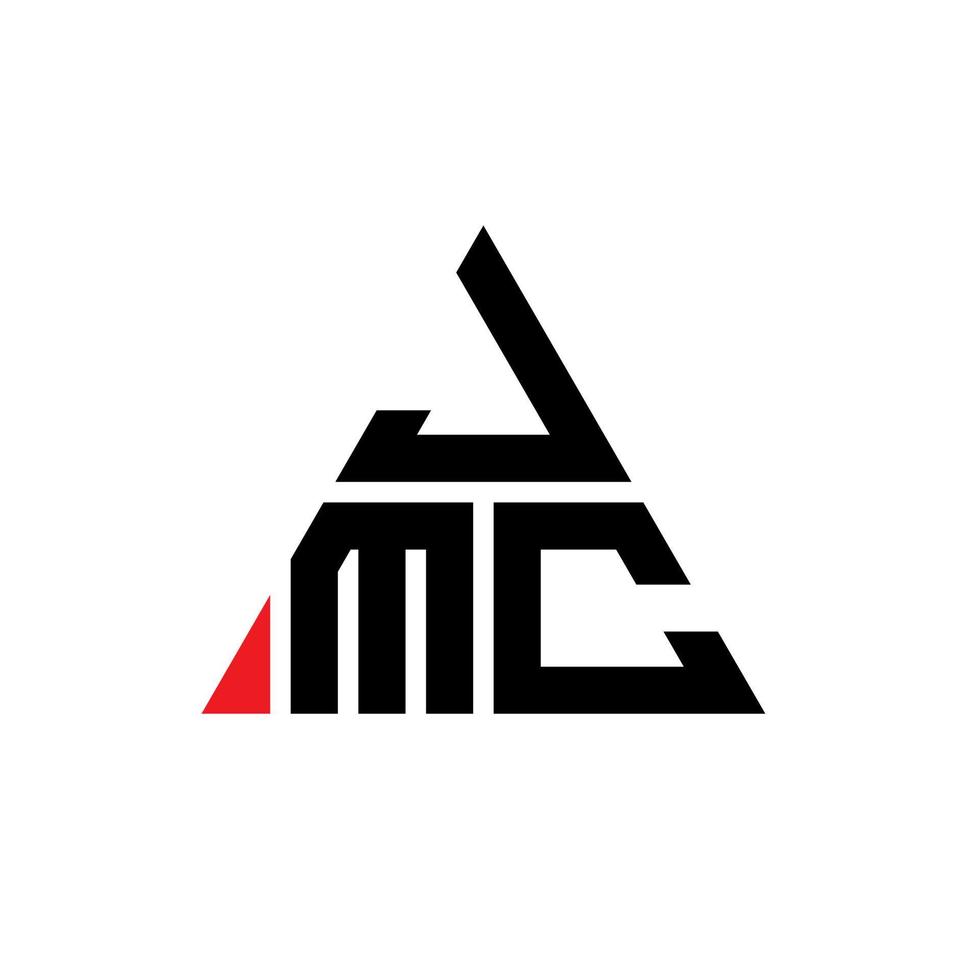 design de logotipo de carta triângulo jmc com forma de triângulo. monograma de design de logotipo de triângulo jmc. modelo de logotipo de vetor jmc triângulo com cor vermelha. logotipo triangular jmc logotipo simples, elegante e luxuoso.