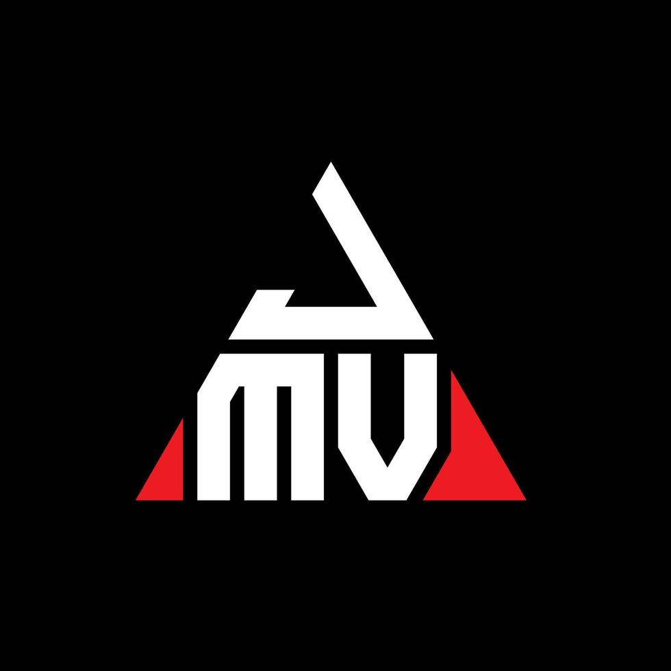 design de logotipo de letra de triângulo jmv com forma de triângulo. monograma de design de logotipo de triângulo jmv. modelo de logotipo de vetor jmv triângulo com cor vermelha. logotipo triangular jmv logotipo simples, elegante e luxuoso.