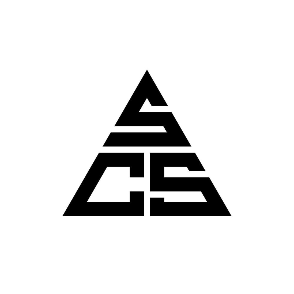 design de logotipo de letra de triângulo scs com forma de triângulo. monograma de design de logotipo de triângulo scs. modelo de logotipo de vetor de triângulo scs com cor vermelha. scs logotipo triangular logotipo simples, elegante e luxuoso.