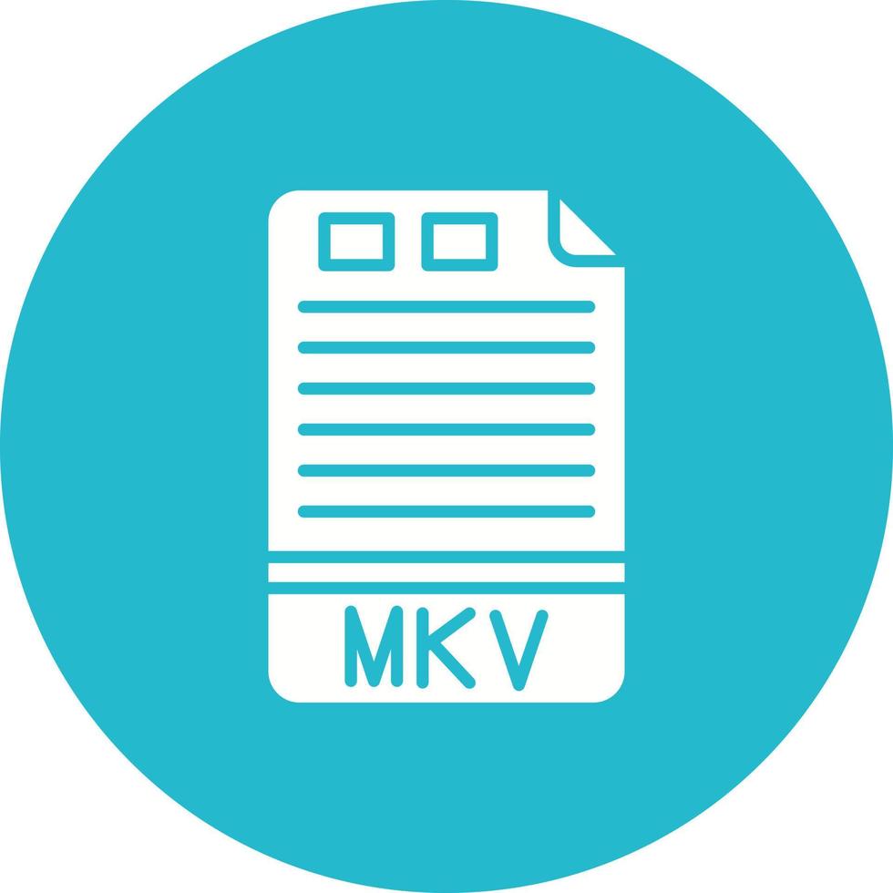 ícone de fundo de círculo de glifo mkv vetor