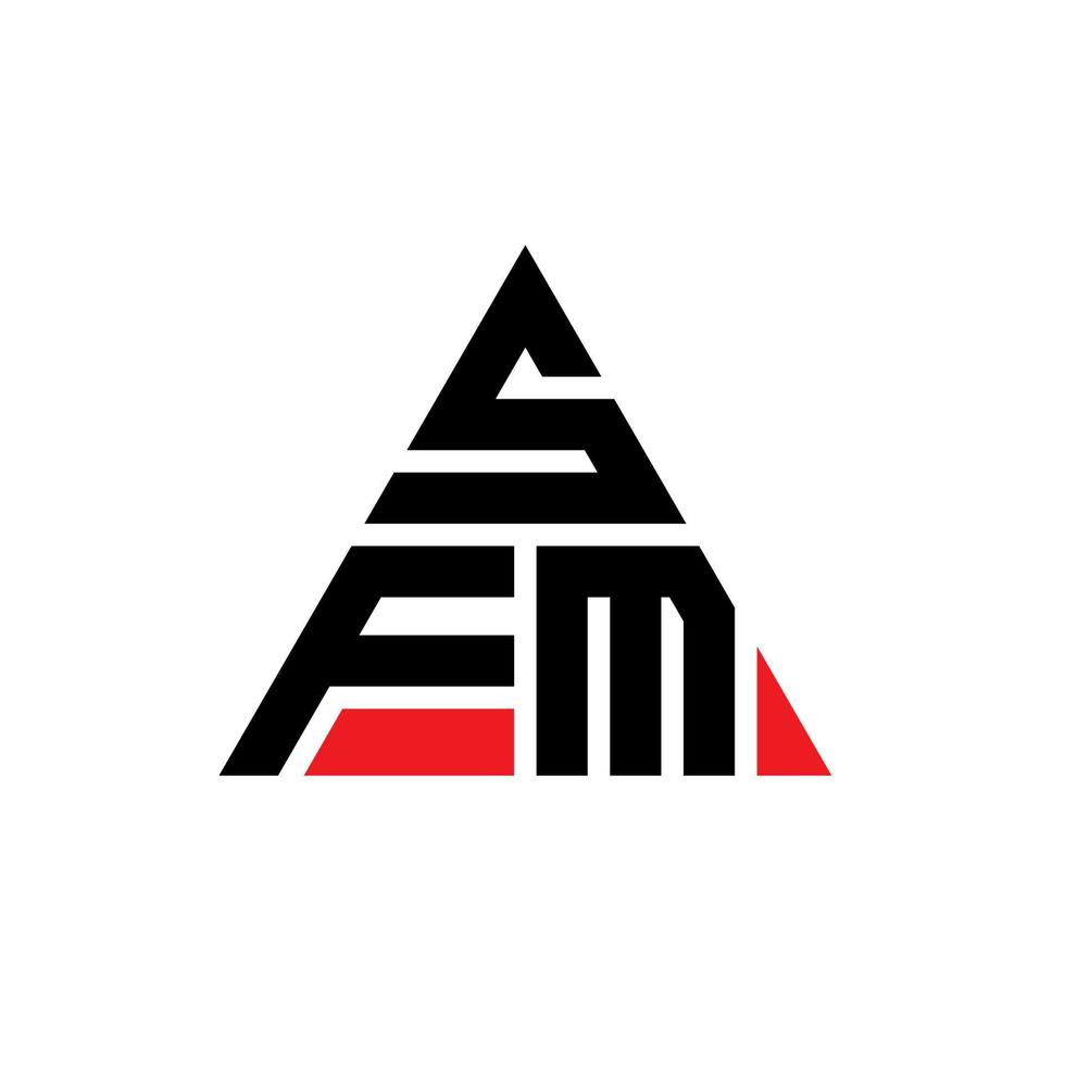 design de logotipo de letra triângulo sfm com forma de triângulo. monograma de design de logotipo de triângulo sfm. modelo de logotipo de vetor de triângulo sfm com cor vermelha. logotipo triangular sfm logotipo simples, elegante e luxuoso.