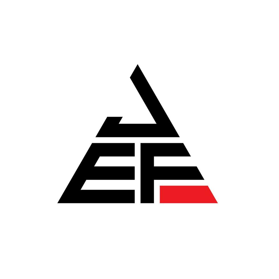 design de logotipo de carta triângulo jef com forma de triângulo. monograma de design de logotipo de triângulo jef. modelo de logotipo de vetor jef triângulo com cor vermelha. jef logotipo triangular logotipo simples, elegante e luxuoso.