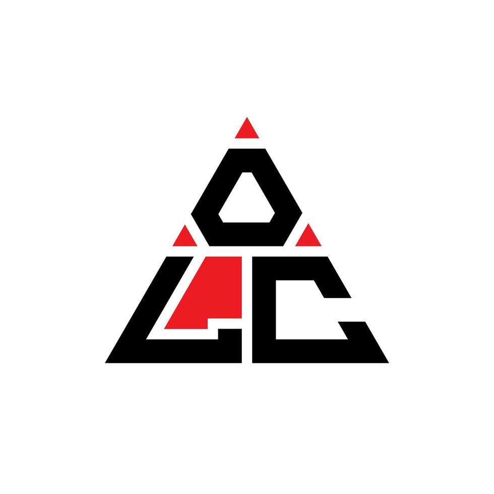 design de logotipo de letra triângulo olc com forma de triângulo. monograma de design de logotipo de triângulo olc. modelo de logotipo de vetor de triângulo olc com cor vermelha. logotipo triangular olc logotipo simples, elegante e luxuoso.