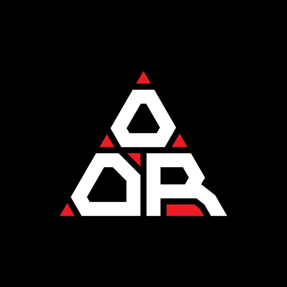 oor design de logotipo de letra triangular com forma de triângulo. monograma de design de logotipo de triângulo oor. oor modelo de logotipo de vetor de triângulo com cor vermelha. oor logotipo triangular simples, elegante e luxuoso.