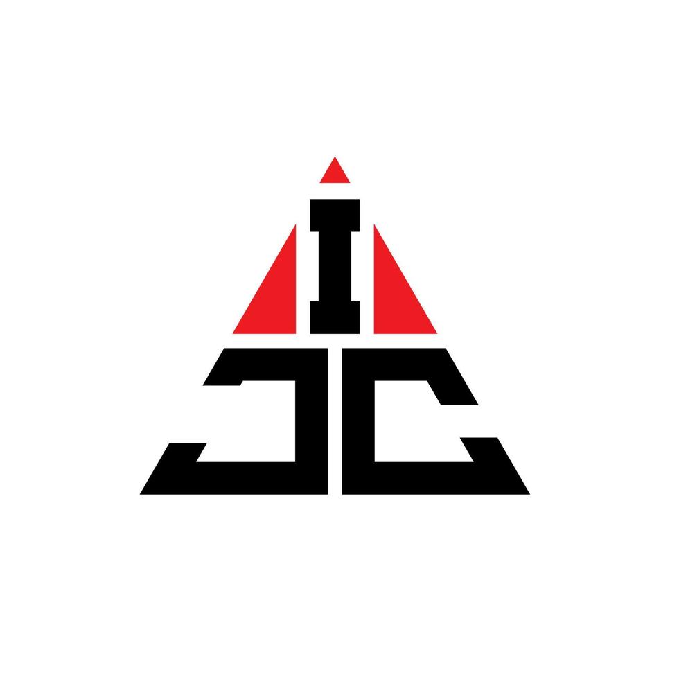 design de logotipo de letra triângulo ijc com forma de triângulo. monograma de design de logotipo de triângulo ijc. modelo de logotipo de vetor triângulo ijc com cor vermelha. logotipo triangular ijc logotipo simples, elegante e luxuoso.