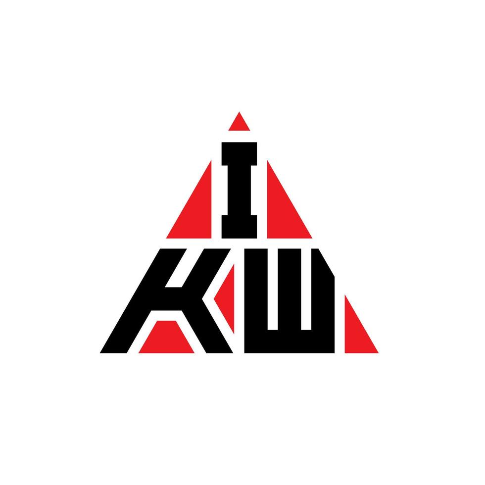 design de logotipo de letra de triângulo ikw com forma de triângulo. monograma de design de logotipo de triângulo ikw. modelo de logotipo de vetor ikw triângulo com cor vermelha. ikw logotipo triangular logotipo simples, elegante e luxuoso.