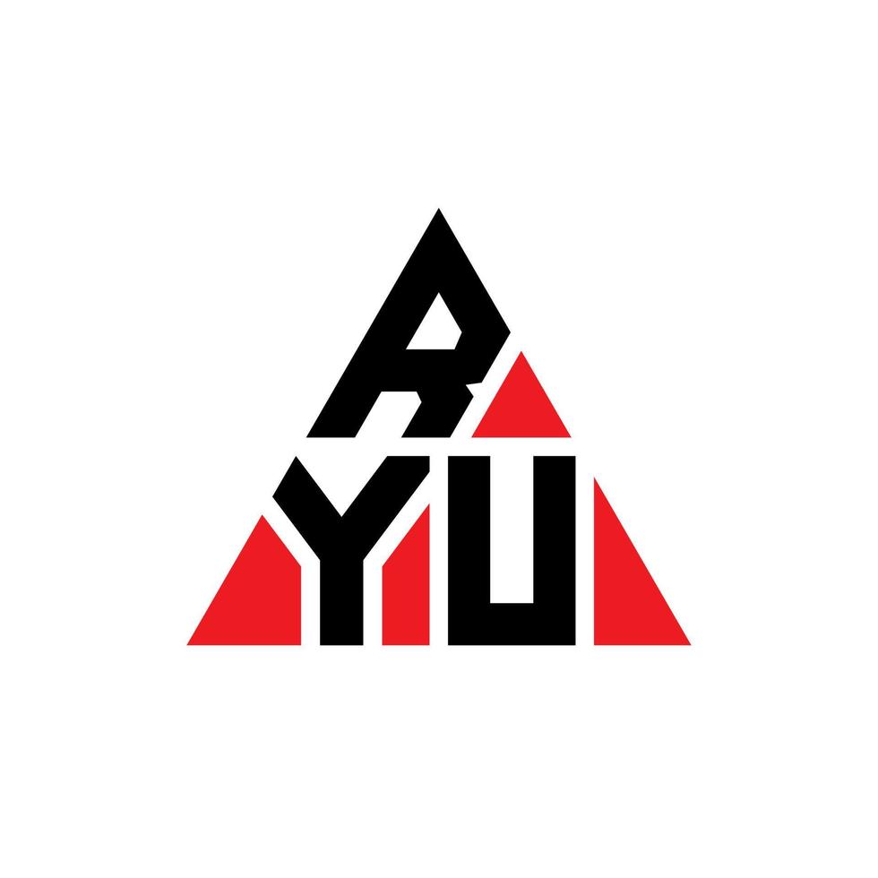 design de logotipo de letra de triângulo ryu com forma de triângulo. monograma de design de logotipo de triângulo ryu. modelo de logotipo de vetor ryu triângulo com cor vermelha. logotipo triangular ryu logotipo simples, elegante e luxuoso.