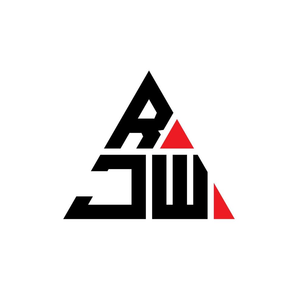 design de logotipo de letra triângulo rjw com forma de triângulo. monograma de design de logotipo de triângulo rjw. modelo de logotipo de vetor rjw triângulo com cor vermelha. rjw logotipo triangular logotipo simples, elegante e luxuoso.