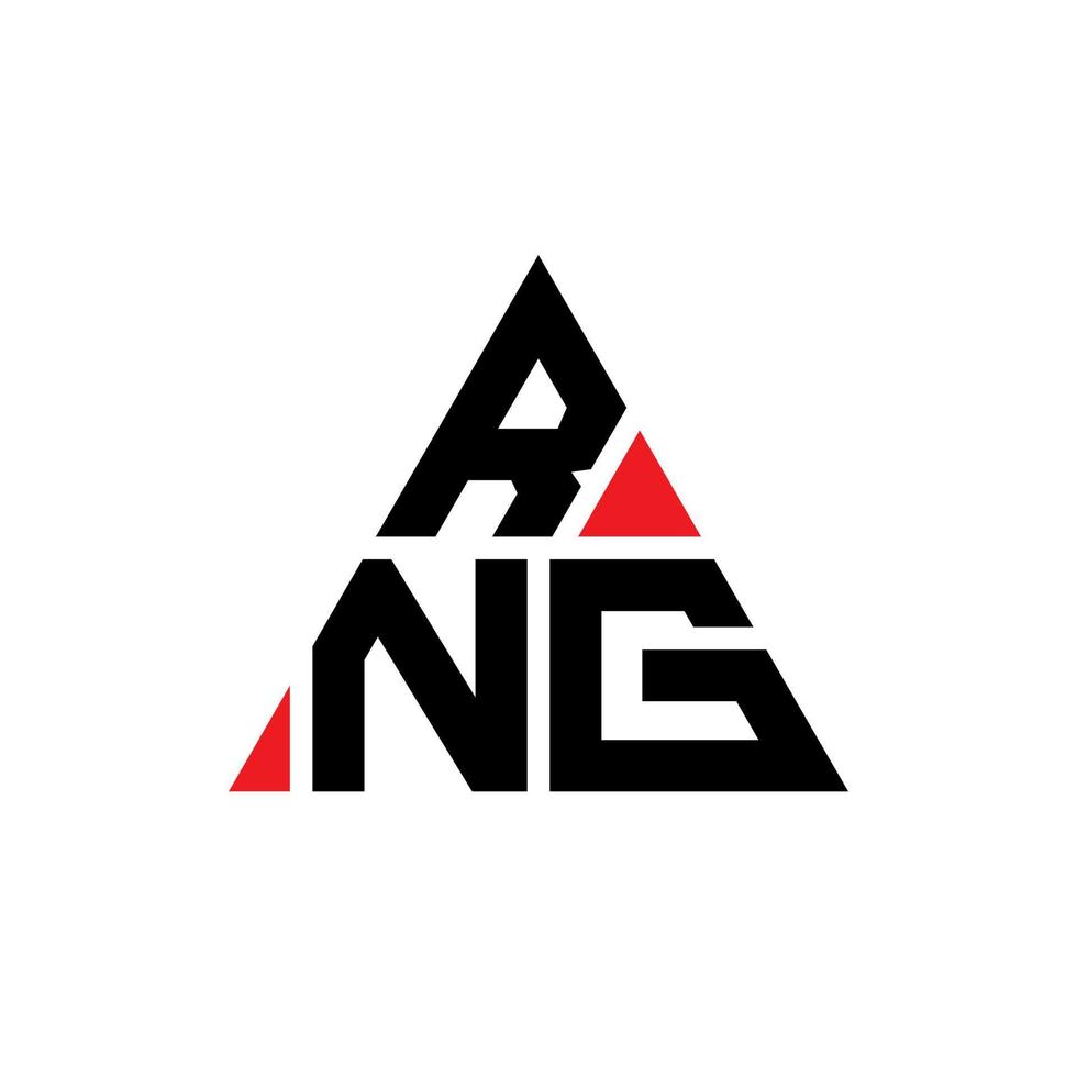 design de logotipo de letra de triângulo rng com forma de triângulo. monograma de design de logotipo de triângulo rng. modelo de logotipo de vetor de triângulo rng com cor vermelha. rng logotipo triangular simples, elegante e luxuoso.