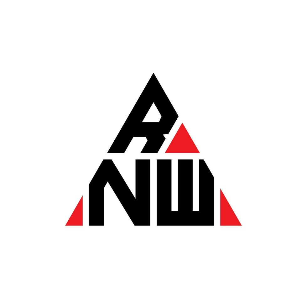 design de logotipo de letra de triângulo rnw com forma de triângulo. monograma de design de logotipo de triângulo rnw. modelo de logotipo de vetor de triângulo rnw com cor vermelha. rnw logotipo triangular logotipo simples, elegante e luxuoso.