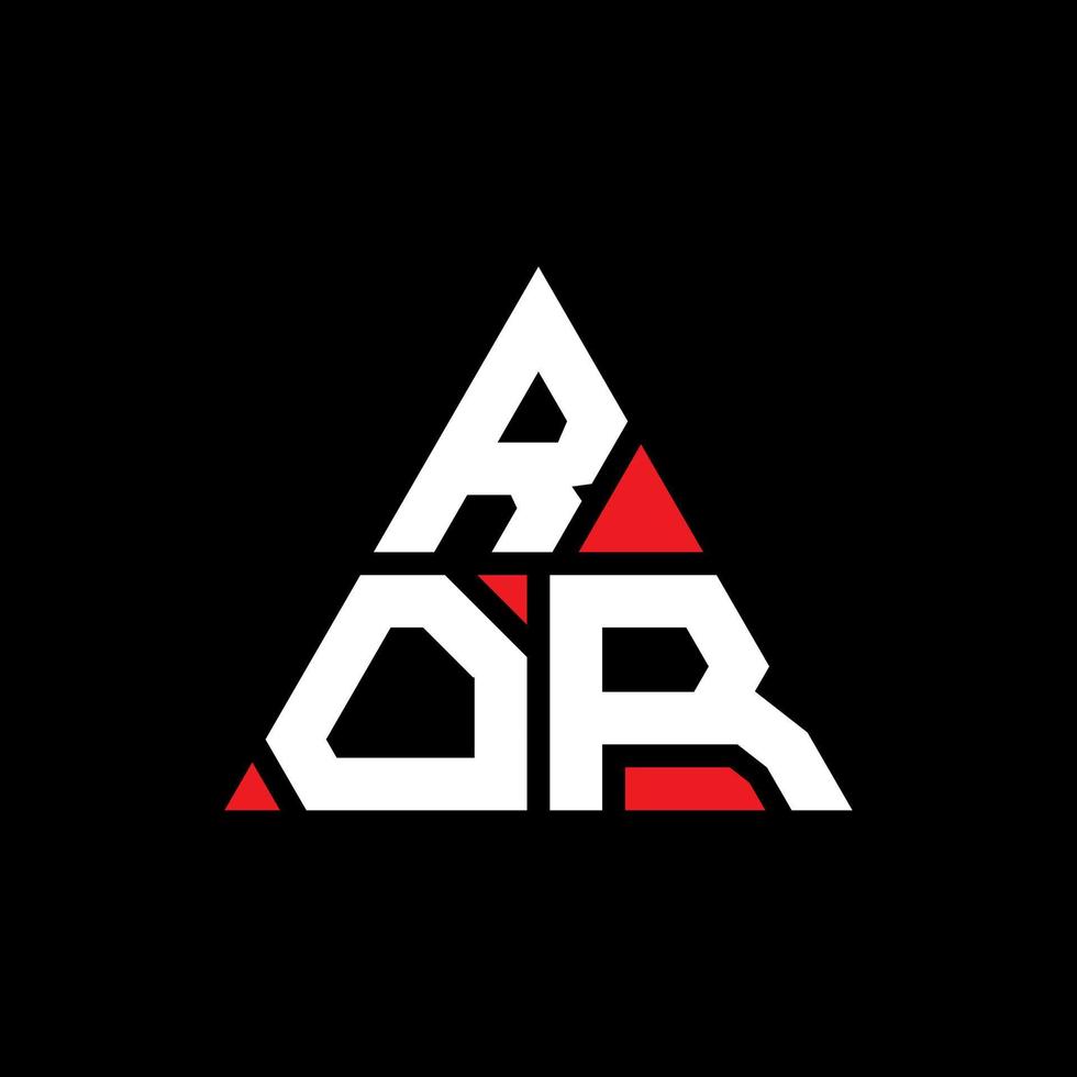ro design de logotipo de letra triângulo com forma de triângulo. monograma de design de logotipo de triângulo ro. modelo de logotipo de vetor de triângulo ro com cor vermelha. r logotipo triangular simples, elegante e luxuoso.