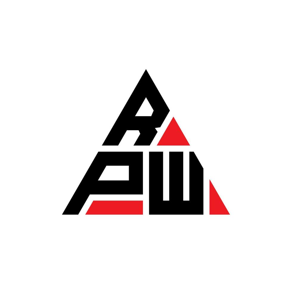 design de logotipo de letra triângulo rpw com forma de triângulo. monograma de design de logotipo de triângulo rpw. modelo de logotipo de vetor rpw triângulo com cor vermelha. logotipo triangular rpw logotipo simples, elegante e luxuoso.