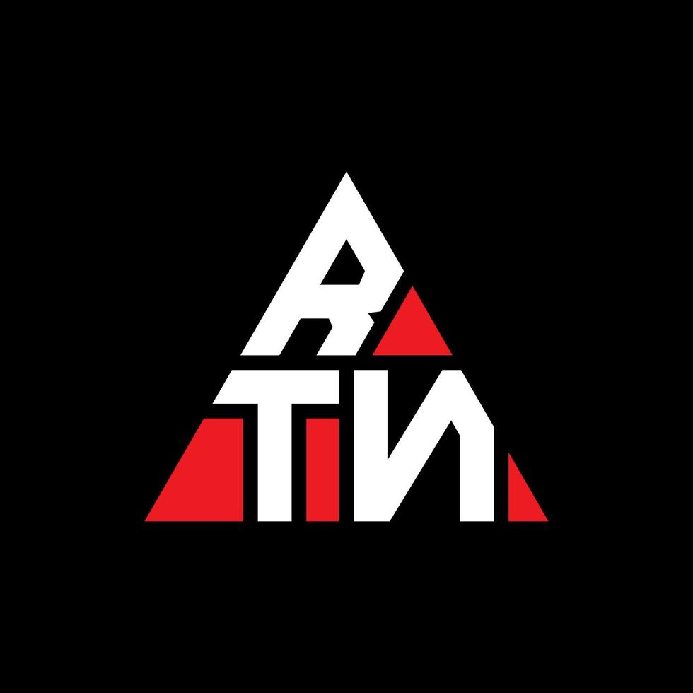 design de logotipo de letra de triângulo rtn com forma de triângulo. monograma de design de logotipo de triângulo rtn. modelo de logotipo de vetor de triângulo rtn com cor vermelha. logotipo triangular rtn logotipo simples, elegante e luxuoso.