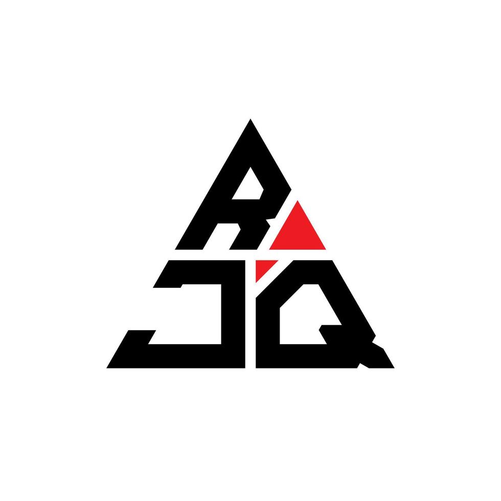 design de logotipo de letra triângulo rjq com forma de triângulo. monograma de design de logotipo de triângulo rjq. modelo de logotipo de vetor triângulo rjq com cor vermelha. rjq logotipo triangular logotipo simples, elegante e luxuoso.