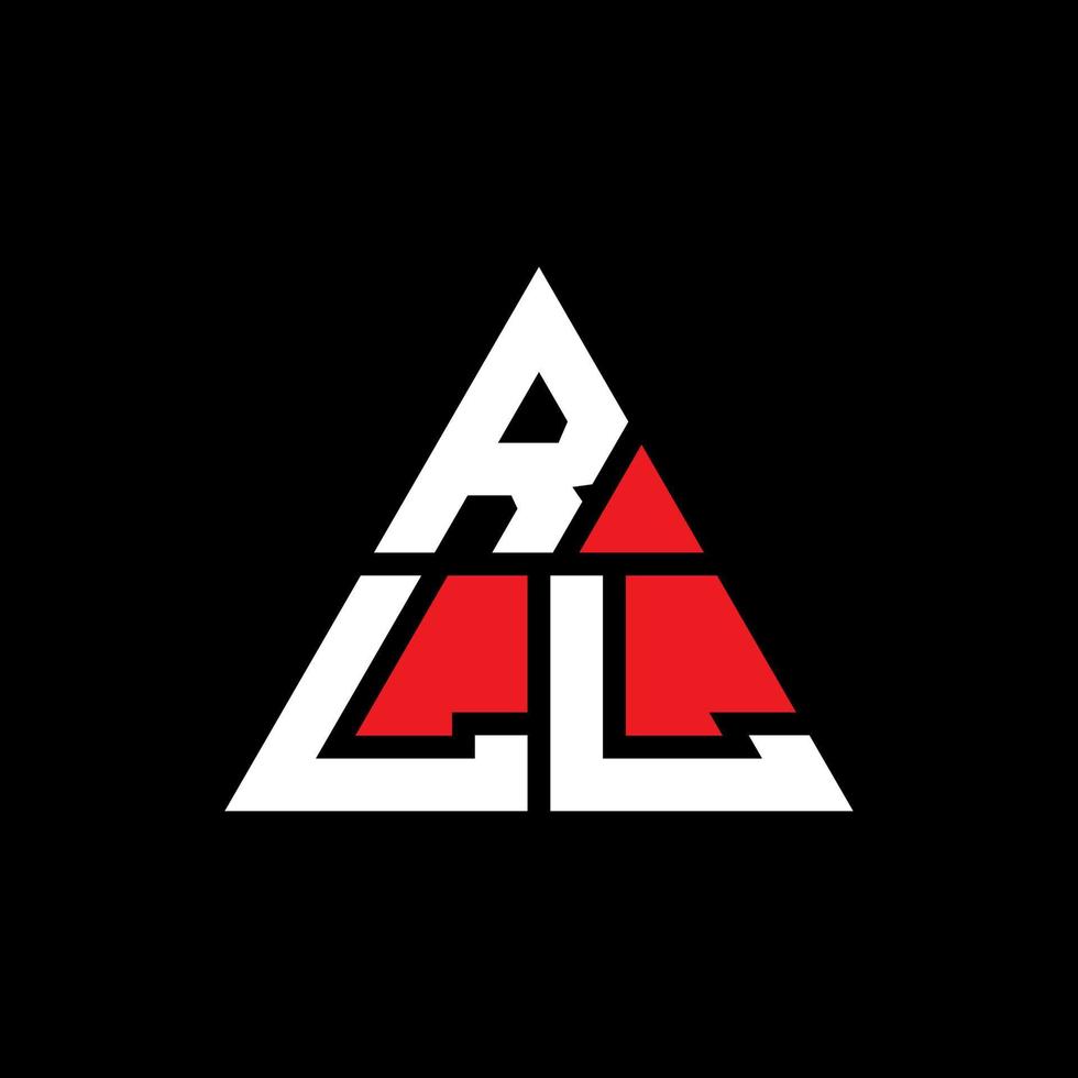 rll design de logotipo de letra de triângulo com forma de triângulo. rll monograma de design de logotipo de triângulo. rll modelo de logotipo de vetor triângulo com cor vermelha. rll logotipo triangular logotipo simples, elegante e luxuoso.