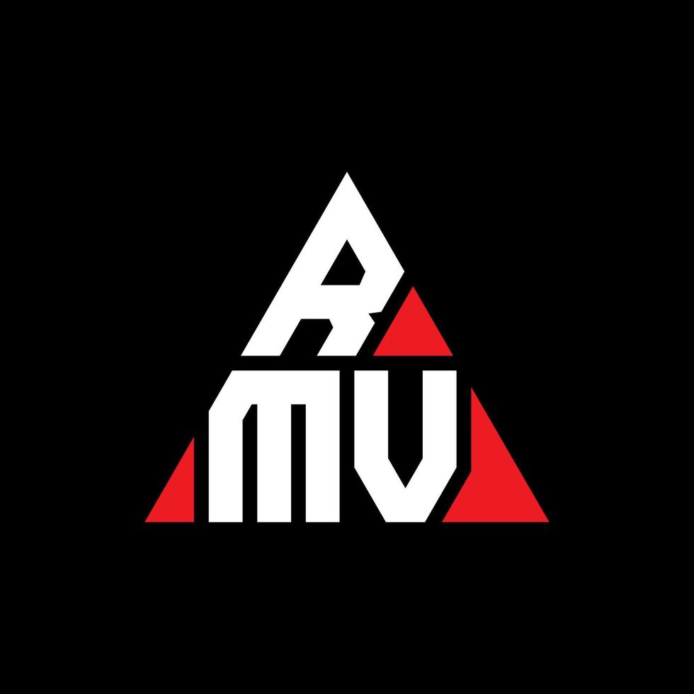 design de logotipo de letra de triângulo rmv com forma de triângulo. monograma de design de logotipo de triângulo rmv. modelo de logotipo de vetor de triângulo rmv com cor vermelha. logotipo triangular rmv logotipo simples, elegante e luxuoso.