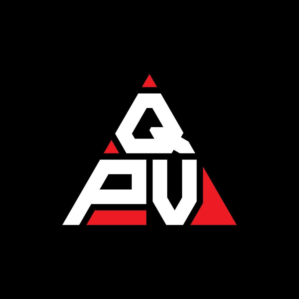 design de logotipo de letra de triângulo qpv com forma de triângulo. monograma de design de logotipo de triângulo qpv. modelo de logotipo de vetor de triângulo qpv com cor vermelha. logotipo triangular qpv logotipo simples, elegante e luxuoso.