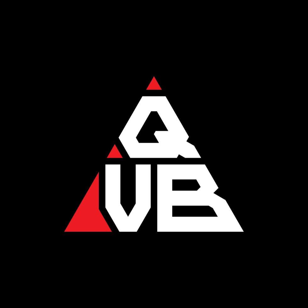 design de logotipo de letra de triângulo qvb com forma de triângulo. monograma de design de logotipo de triângulo qvb. modelo de logotipo de vetor de triângulo qvb com cor vermelha. logotipo triangular qvb logotipo simples, elegante e luxuoso.