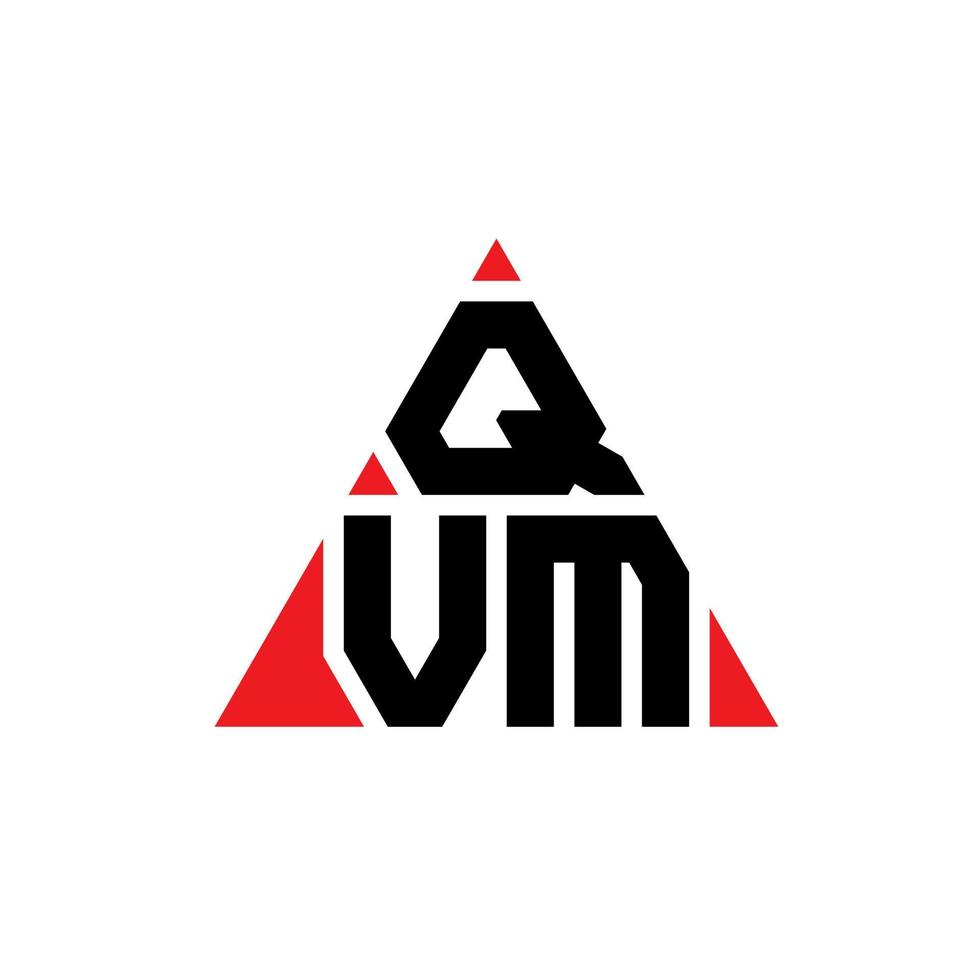 design de logotipo de letra de triângulo qvm com forma de triângulo. monograma de design de logotipo de triângulo qvm. modelo de logotipo de vetor de triângulo qvm com cor vermelha. logotipo triangular qvm logotipo simples, elegante e luxuoso.