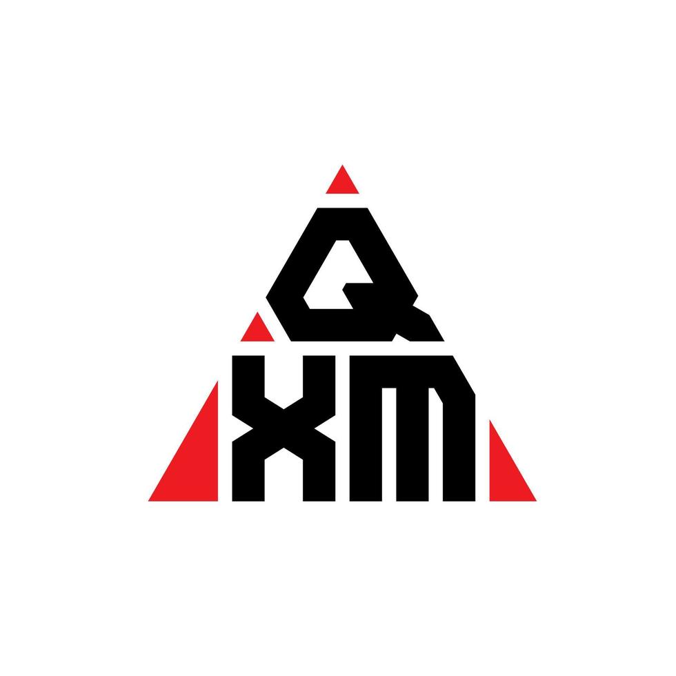 design de logotipo de letra de triângulo qxm com forma de triângulo. monograma de design de logotipo de triângulo qxm. modelo de logotipo de vetor de triângulo qxm com cor vermelha. logotipo triangular qxm logotipo simples, elegante e luxuoso.