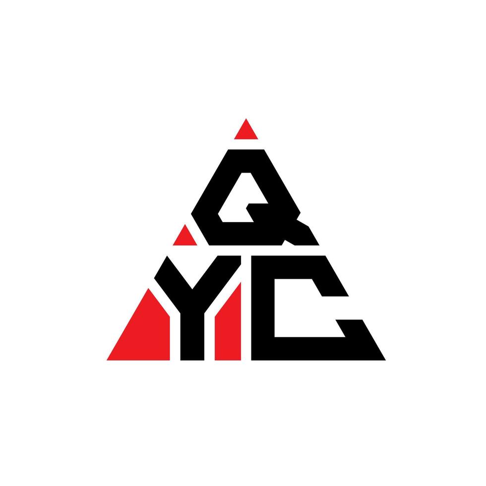 design de logotipo de letra de triângulo qyc com forma de triângulo. monograma de design de logotipo de triângulo qyc. modelo de logotipo de vetor de triângulo qyc com cor vermelha. logotipo triangular qyc logotipo simples, elegante e luxuoso.