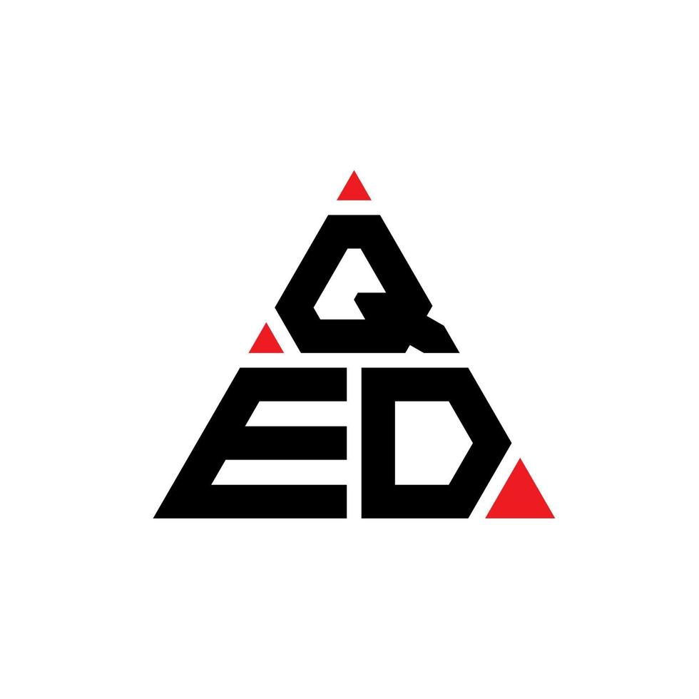 design de logotipo de letra triângulo qed com forma de triângulo. monograma de design de logotipo de triângulo qed. modelo de logotipo de vetor de triângulo qed com cor vermelha. logotipo triangular qed logotipo simples, elegante e luxuoso.