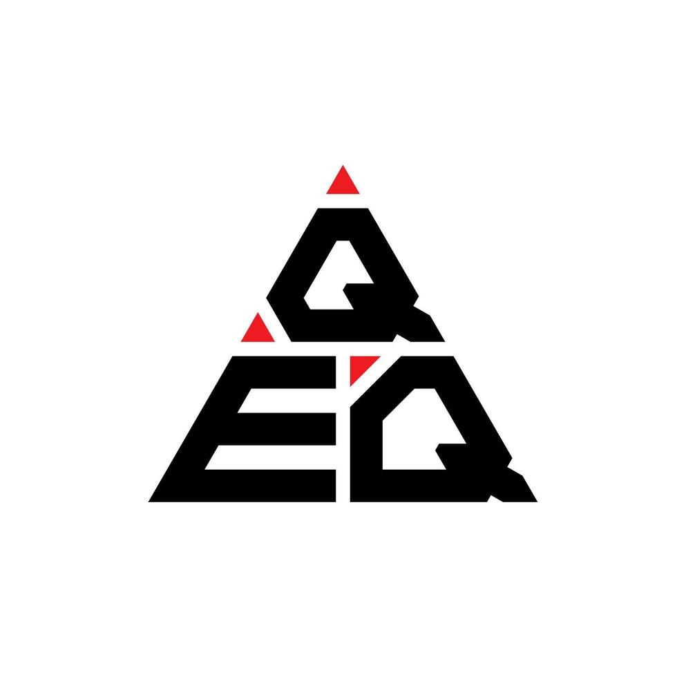 design de logotipo de letra de triângulo qeq com forma de triângulo. monograma de design de logotipo de triângulo qeq. modelo de logotipo de vetor de triângulo qeq com cor vermelha. logotipo triangular qeq logotipo simples, elegante e luxuoso.