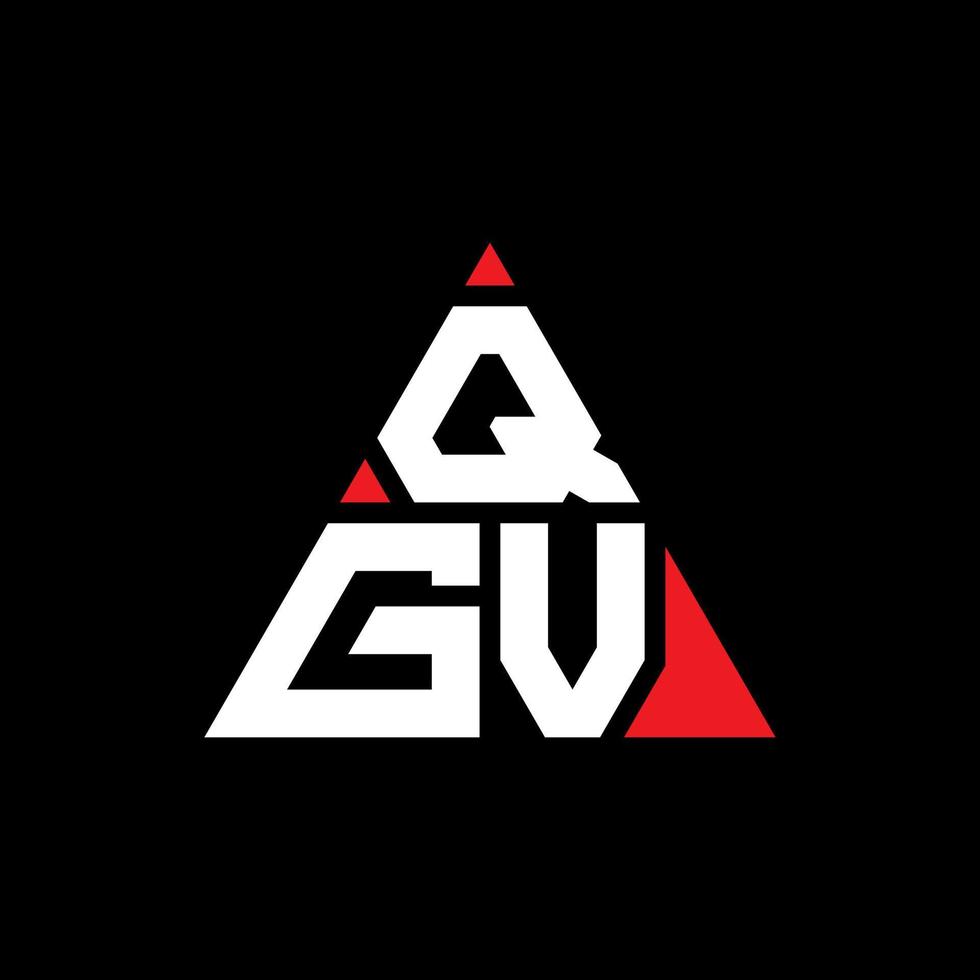 design de logotipo de letra de triângulo qgv com forma de triângulo. monograma de design de logotipo de triângulo qgv. modelo de logotipo de vetor de triângulo qgv com cor vermelha. logotipo triangular qgv logotipo simples, elegante e luxuoso.