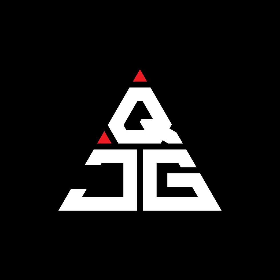 design de logotipo de letra de triângulo qjg com forma de triângulo. monograma de design de logotipo de triângulo qjg. modelo de logotipo de vetor de triângulo qjg com cor vermelha. logotipo triangular qjg logotipo simples, elegante e luxuoso.
