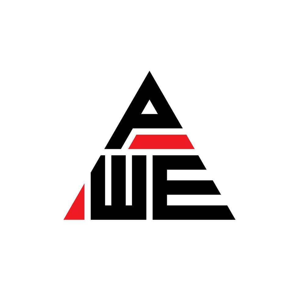 design de logotipo de letra triângulo pwe com forma de triângulo. monograma de design de logotipo de triângulo pwe. modelo de logotipo de vetor de triângulo pwe com cor vermelha. logotipo triangular pwe logotipo simples, elegante e luxuoso.