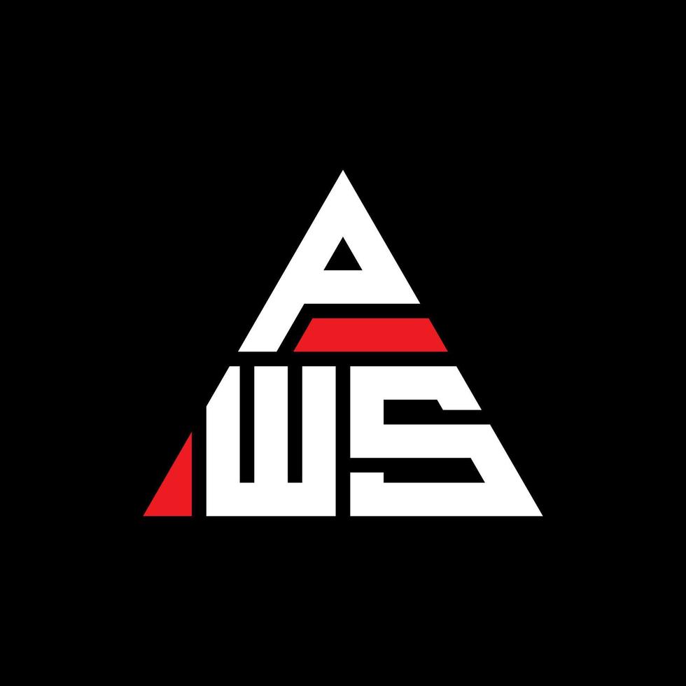 design de logotipo de letra triângulo pws com forma de triângulo. monograma de design de logotipo de triângulo pws. modelo de logotipo de vetor de triângulo pws com cor vermelha. logotipo triangular pws logotipo simples, elegante e luxuoso.