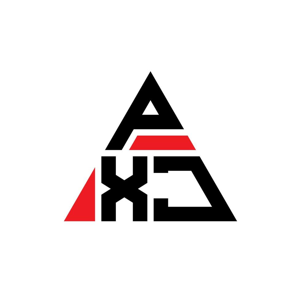 design de logotipo de letra triângulo pxj com forma de triângulo. monograma de design de logotipo de triângulo pxj. modelo de logotipo de vetor pxj triângulo com cor vermelha. pxj logotipo triangular logotipo simples, elegante e luxuoso.