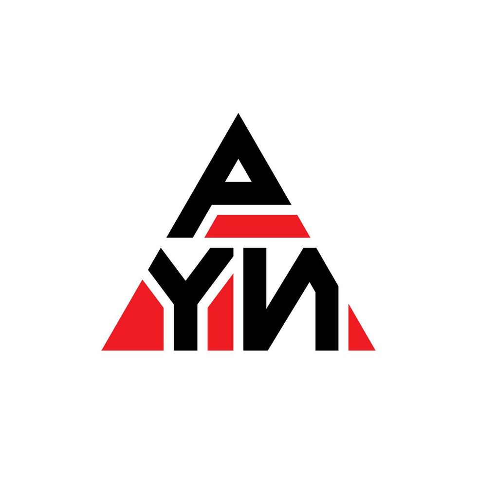 design de logotipo de letra triângulo pyn com forma de triângulo. monograma de design de logotipo de triângulo pyn. modelo de logotipo de vetor triângulo pyn com cor vermelha. logotipo triangular pyn logotipo simples, elegante e luxuoso.