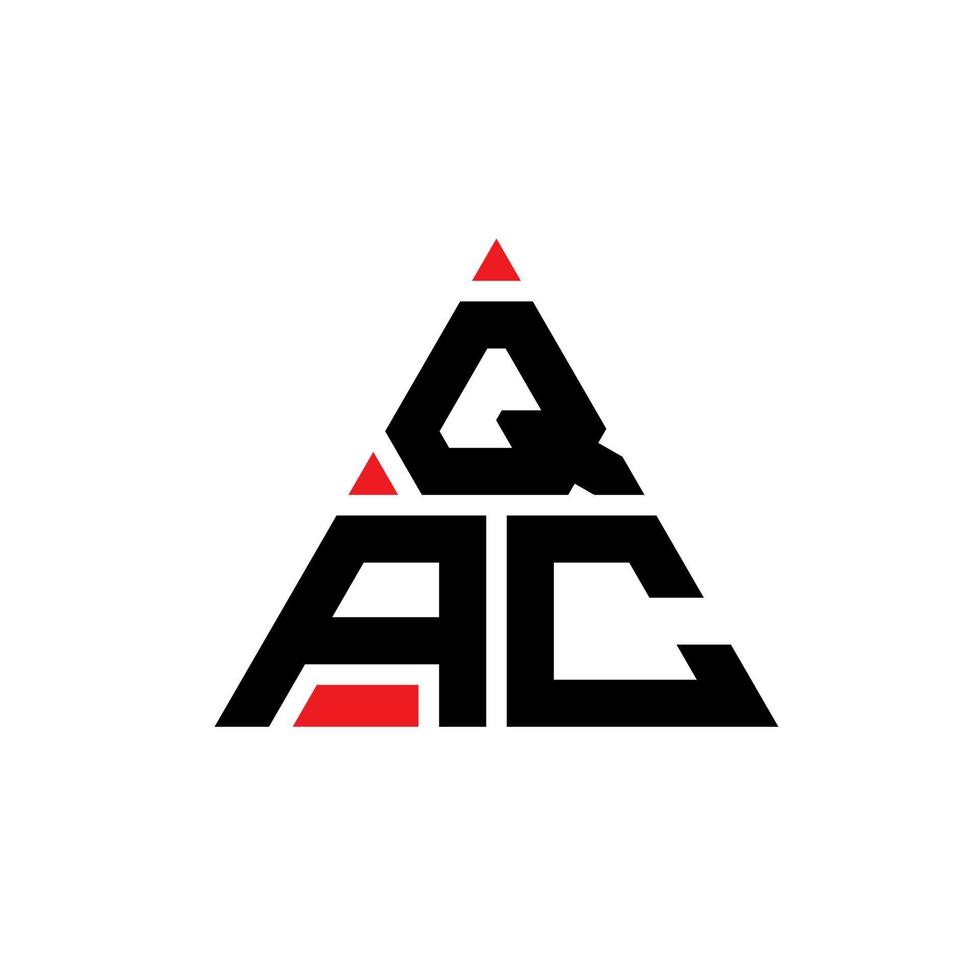 design de logotipo de carta triângulo qac com forma de triângulo. monograma de design de logotipo de triângulo qac. modelo de logotipo de vetor de triângulo qac com cor vermelha. logotipo triangular qac logotipo simples, elegante e luxuoso.