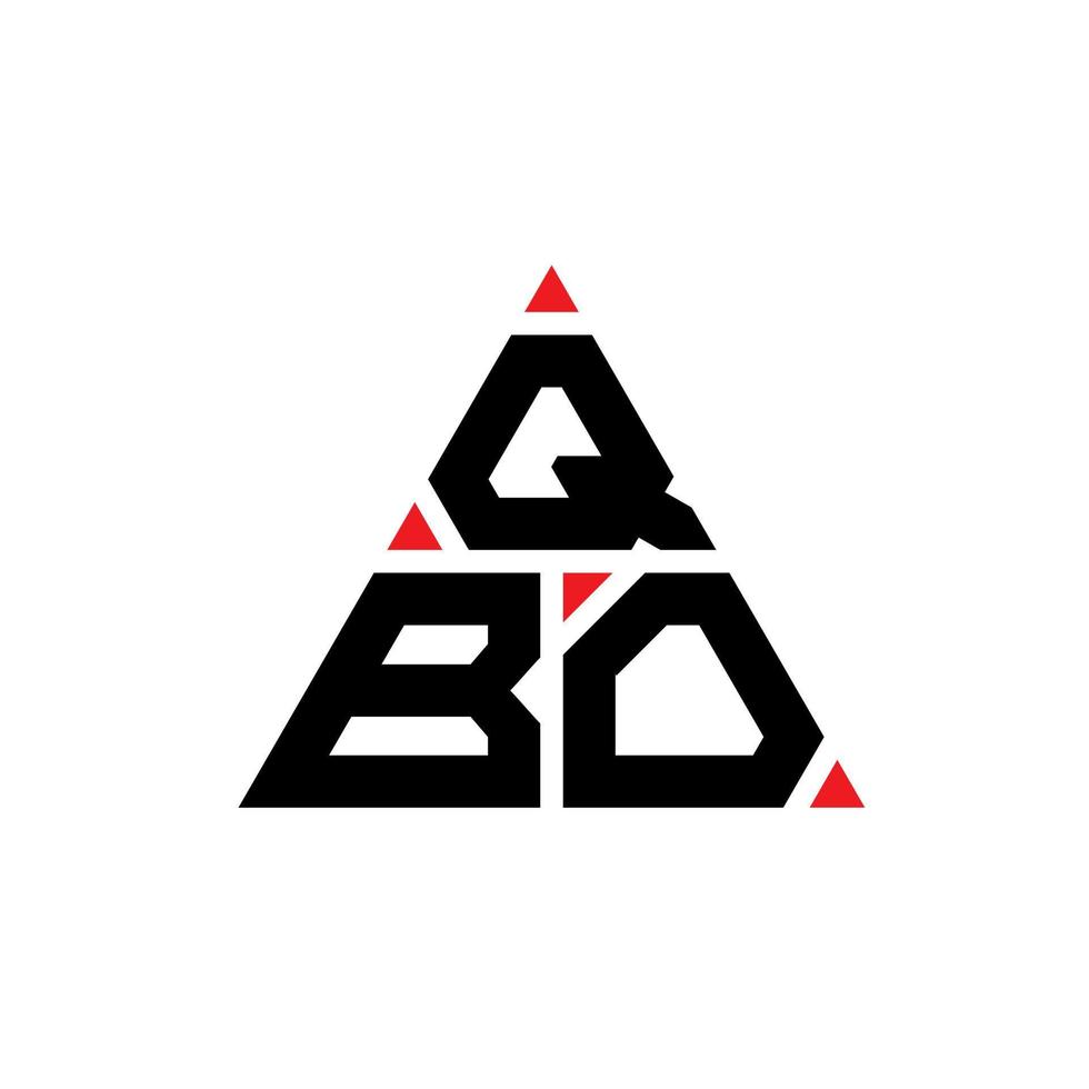 design de logotipo de letra de triângulo qbo com forma de triângulo. monograma de design de logotipo de triângulo qbo. modelo de logotipo de vetor de triângulo qbo com cor vermelha. logotipo triangular qbo logotipo simples, elegante e luxuoso.