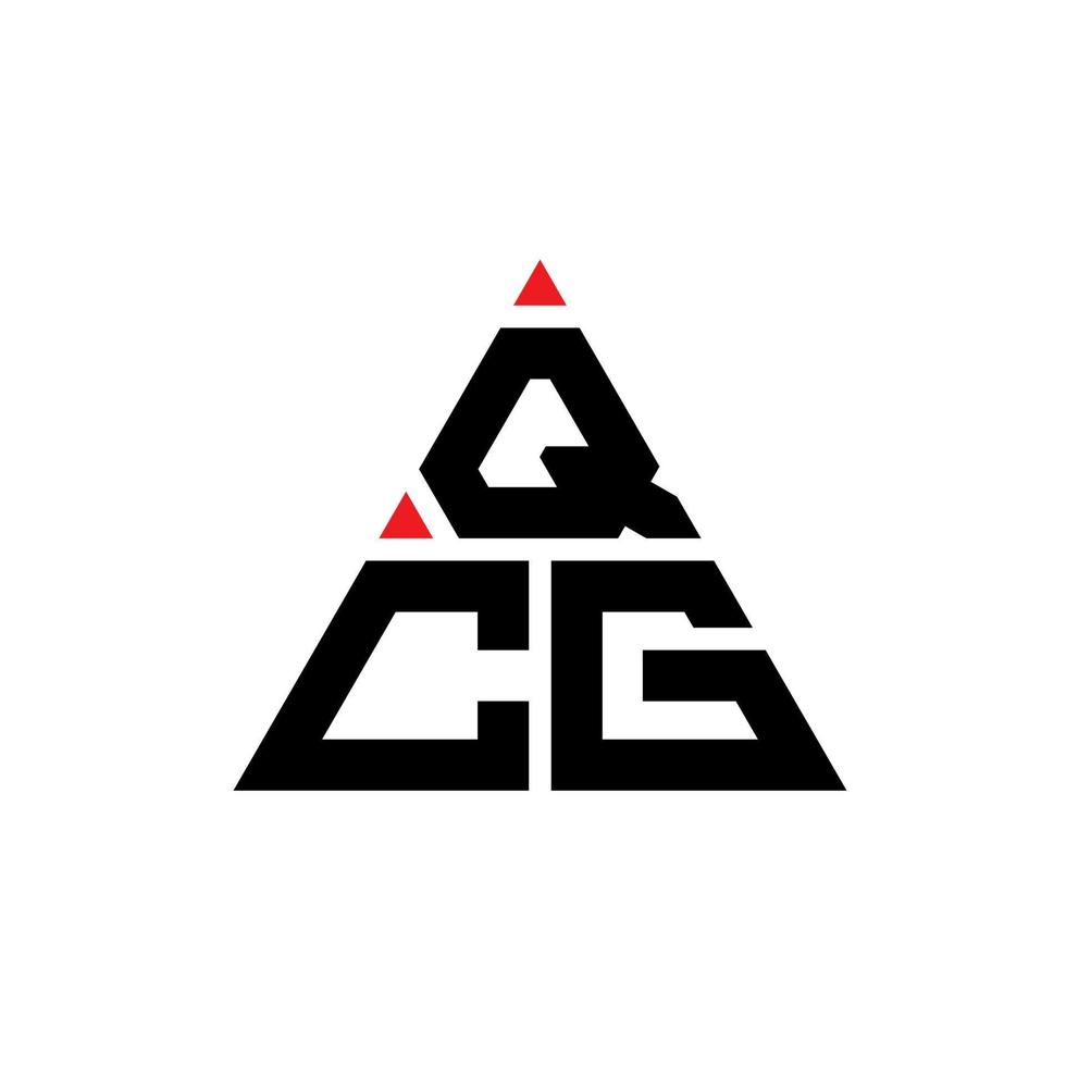 design de logotipo de letra de triângulo qcg com forma de triângulo. monograma de design de logotipo de triângulo qcg. modelo de logotipo de vetor de triângulo qcg com cor vermelha. logotipo triangular qcg logotipo simples, elegante e luxuoso.