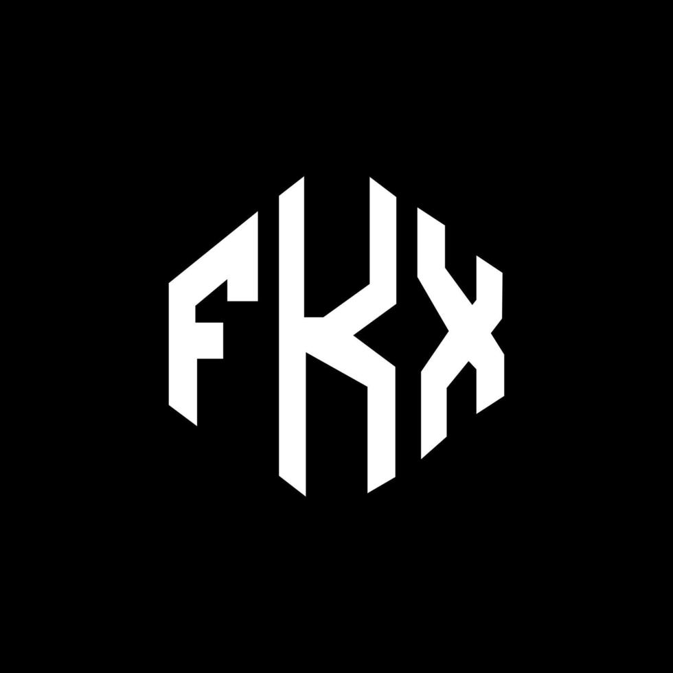 design de logotipo de letra fkx com forma de polígono. fkx polígono e design de logotipo em forma de cubo. modelo de logotipo de vetor hexágono fkx cores brancas e pretas. monograma fkx, logotipo de negócios e imóveis.