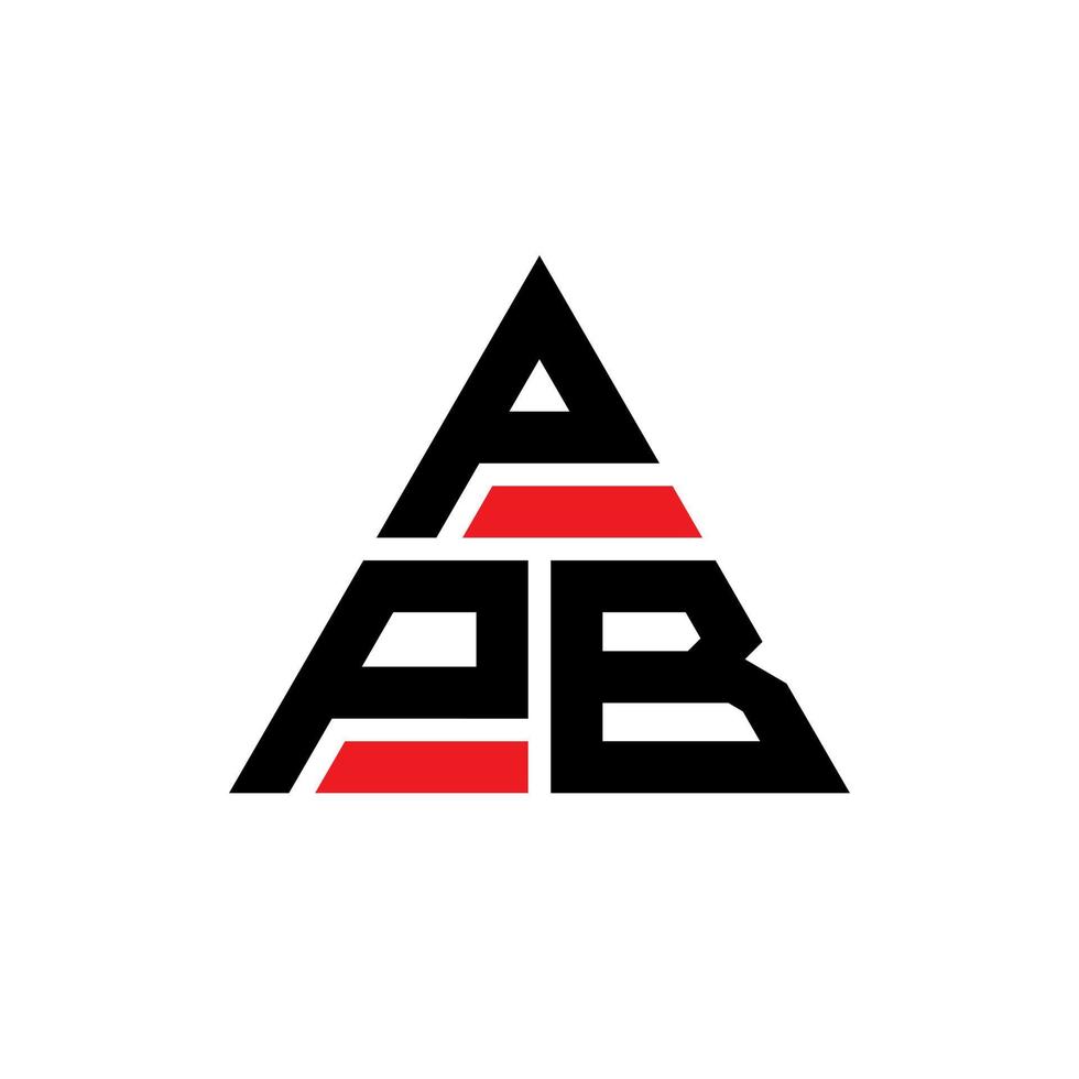 design de logotipo de letra de triângulo ppb com forma de triângulo. monograma de design de logotipo de triângulo ppb. modelo de logotipo de vetor triângulo ppb com cor vermelha. logotipo triangular ppb logotipo simples, elegante e luxuoso.