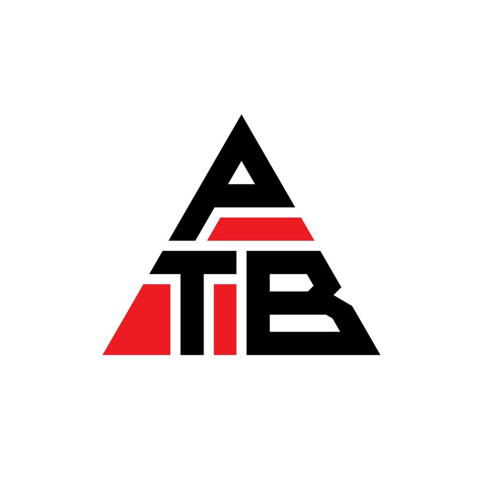 design de logotipo de letra triângulo ptb com forma de triângulo. monograma de design de logotipo de triângulo ptb. modelo de logotipo de vetor de triângulo ptb com cor vermelha. logotipo triangular ptb logotipo simples, elegante e luxuoso.