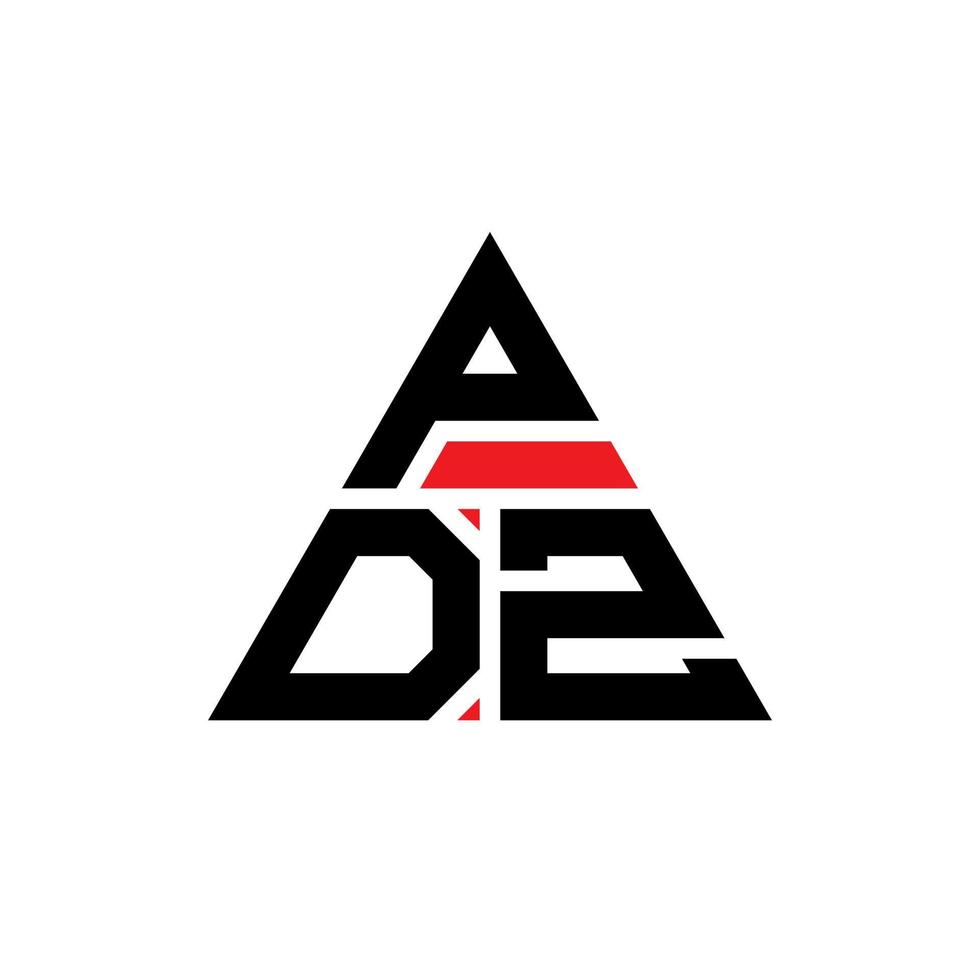 design de logotipo de letra de triângulo pdz com forma de triângulo. monograma de design de logotipo de triângulo pdz. modelo de logotipo de vetor de triângulo pdz com cor vermelha. pdz logotipo triangular logotipo simples, elegante e luxuoso.