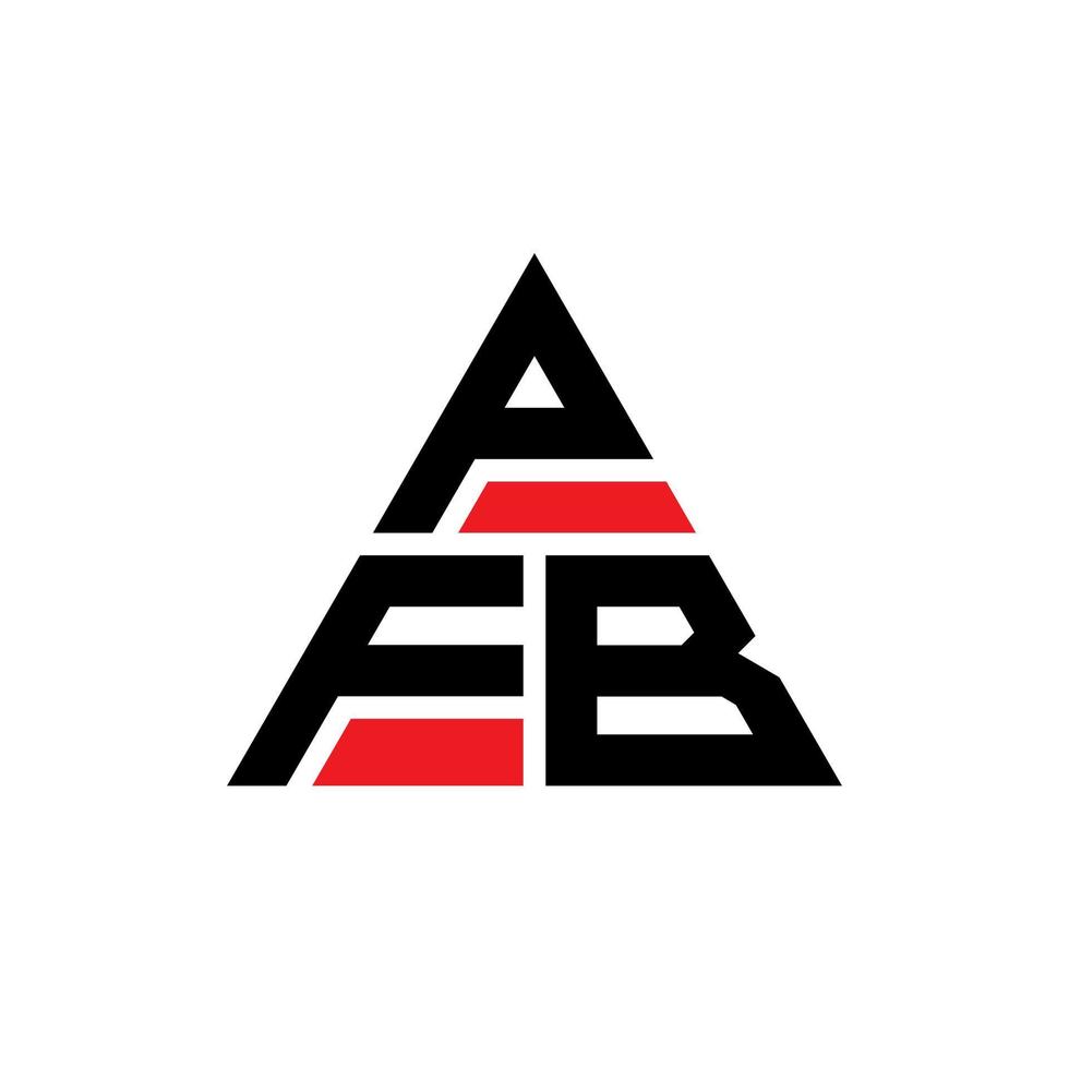 design de logotipo de letra triângulo pfb com forma de triângulo. monograma de design de logotipo de triângulo pfb. modelo de logotipo de vetor de triângulo pfb com cor vermelha. logotipo triangular pfb logotipo simples, elegante e luxuoso.
