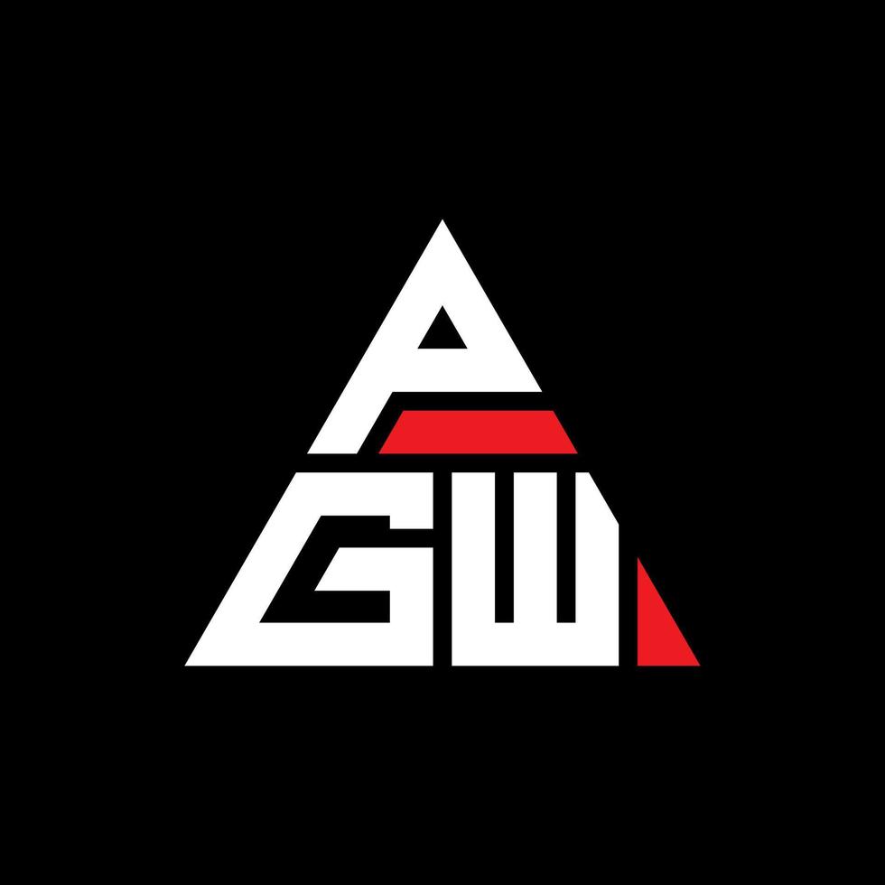 design de logotipo de letra triângulo pgw com forma de triângulo. monograma de design de logotipo de triângulo pgw. modelo de logotipo de vetor de triângulo pgw com cor vermelha. logotipo triangular pgw logotipo simples, elegante e luxuoso.