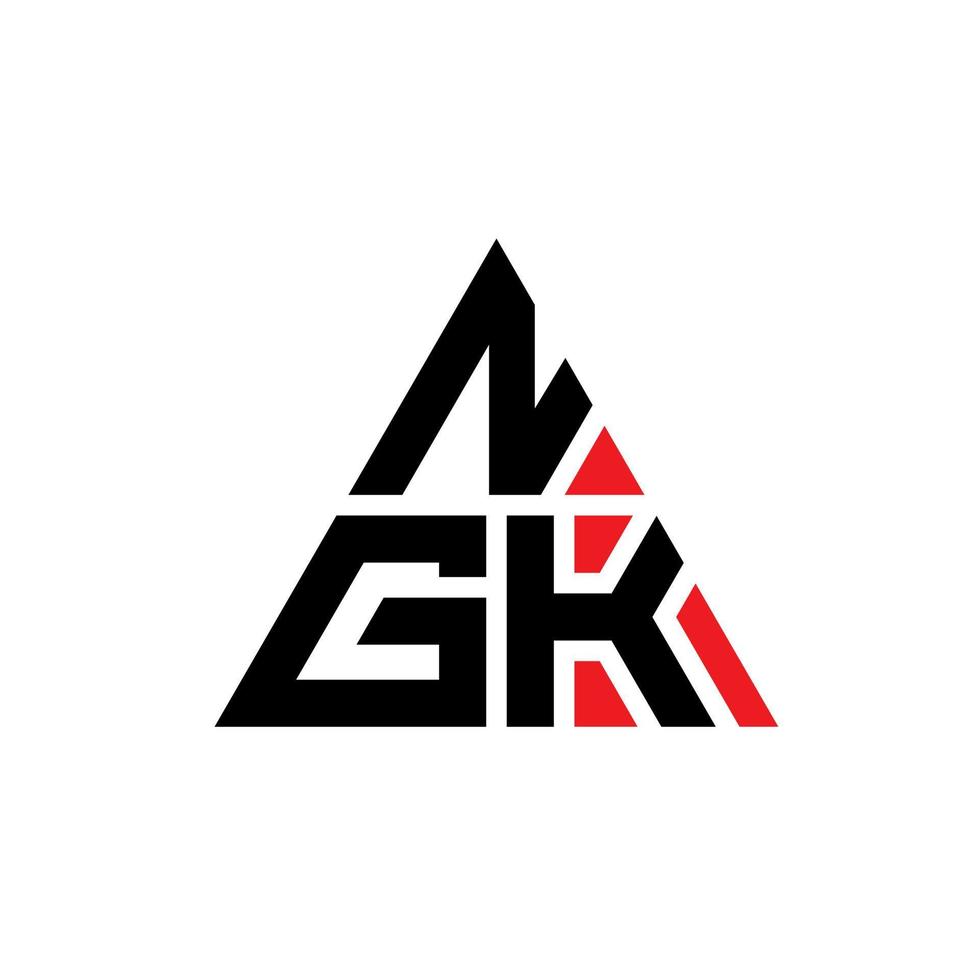 design de logotipo de letra de triângulo ngk com forma de triângulo. monograma de design de logotipo de triângulo ngk. modelo de logotipo de vetor de triângulo ngk com cor vermelha. logotipo triangular ngk logotipo simples, elegante e luxuoso.