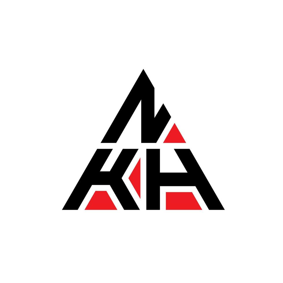 design de logotipo de letra de triângulo nkh com forma de triângulo. monograma de design de logotipo de triângulo nkh. modelo de logotipo de vetor nkh triângulo com cor vermelha. nkh logotipo triangular logotipo simples, elegante e luxuoso.