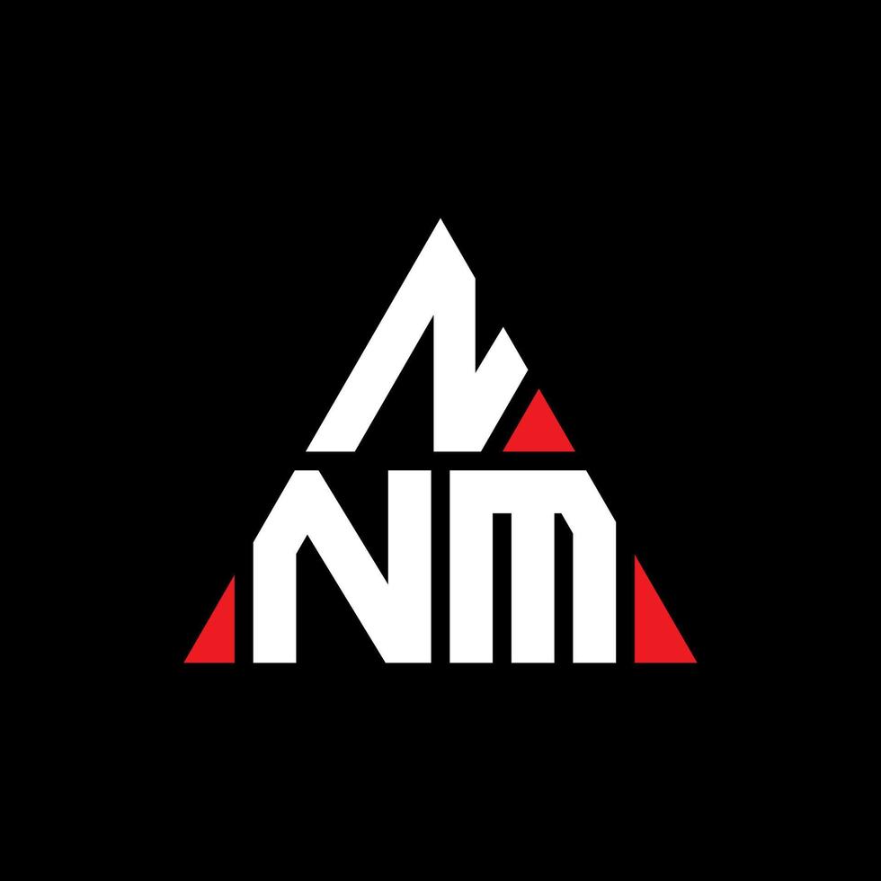 design de logotipo de letra de triângulo nnm com forma de triângulo. monograma de design de logotipo de triângulo nnm. modelo de logotipo de vetor de triângulo nnm com cor vermelha. nnm logotipo triangular logotipo simples, elegante e luxuoso.